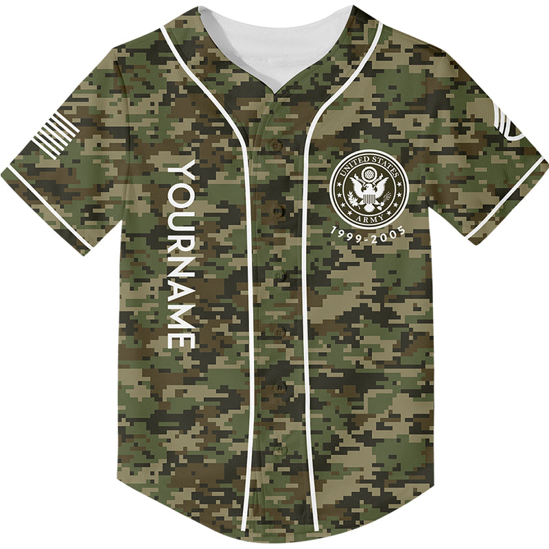 Custom Camo Some People Wonder All Their Lives If They've Made A Difference Veterans Don't Have That Problem Flag U.S. Army Military Staff Sergeant Rank Name Veterans Day Baseball Jersey | Father's Day Gifts