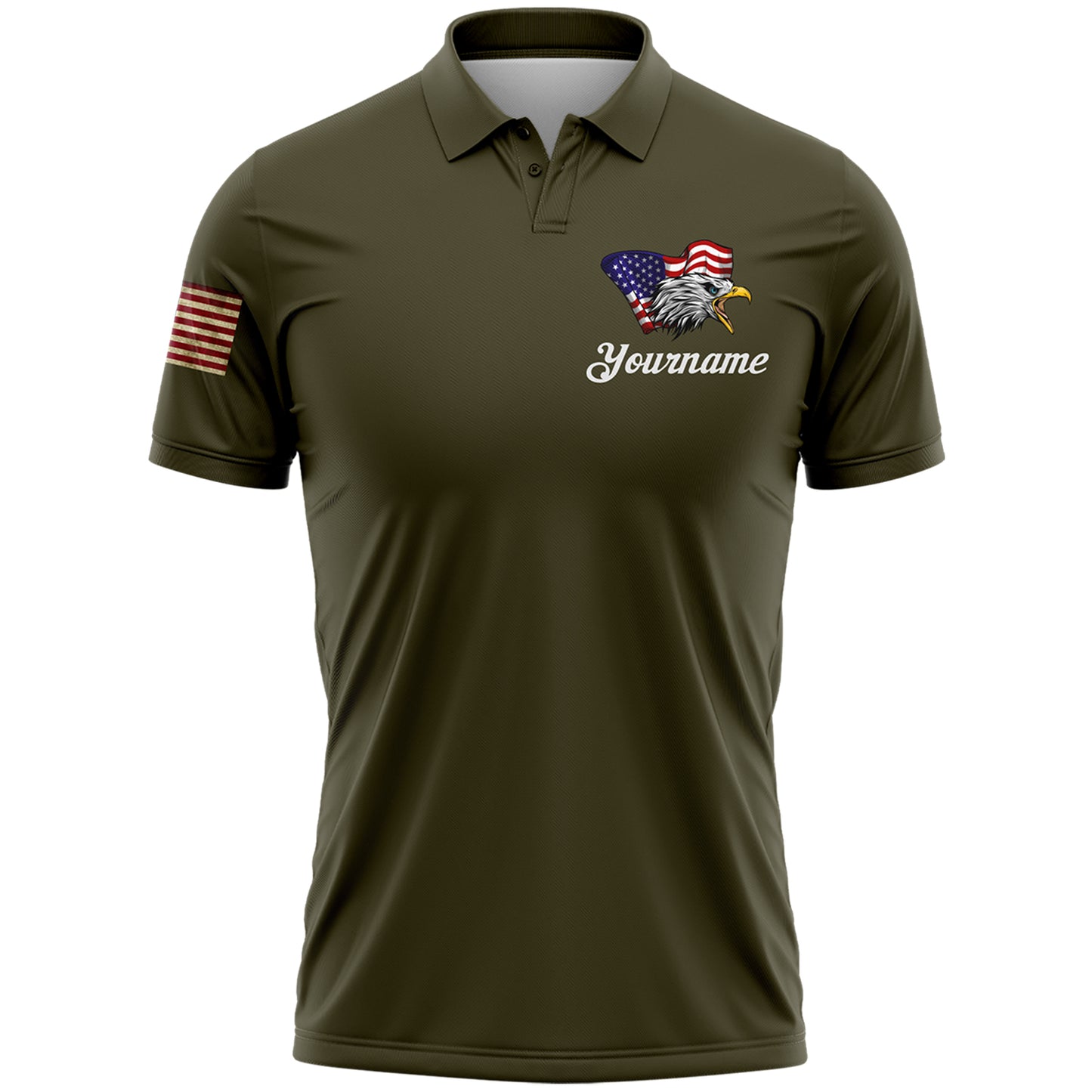 American By Birth Patriot By Choice Custom Olive American Patriot Name Golf Polo Shirt