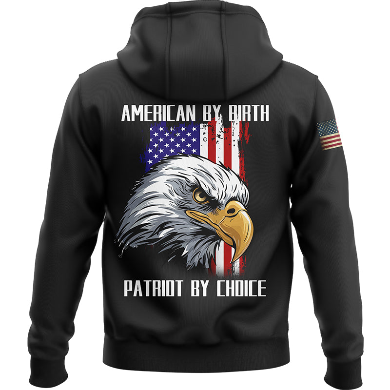 American By Birth Patriot By Choice Custom Black American Patriot Name Hoodie