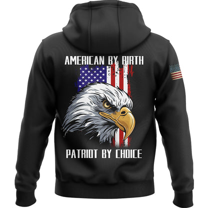 American By Birth Patriot By Choice Custom Black American Patriot Name Hoodie